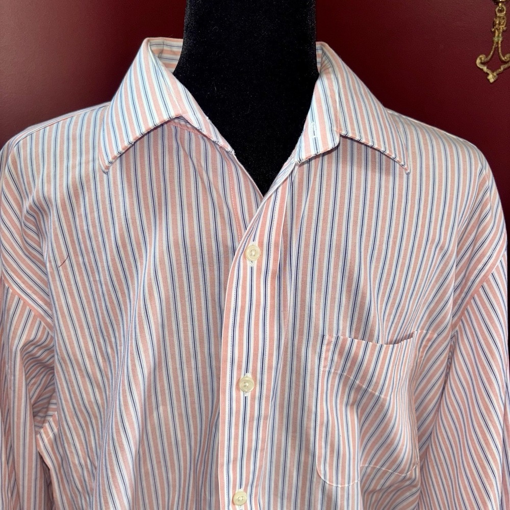 Lauren Ralph Lauren Mens XL 17.5 34/35 Stripe Dress Shirt Stretch Regular